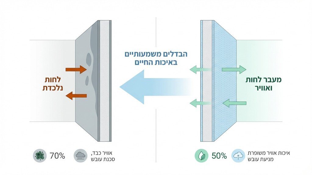 קיר לבן ונקי לאחר תהליך מקצועי בתוך סלון מואר