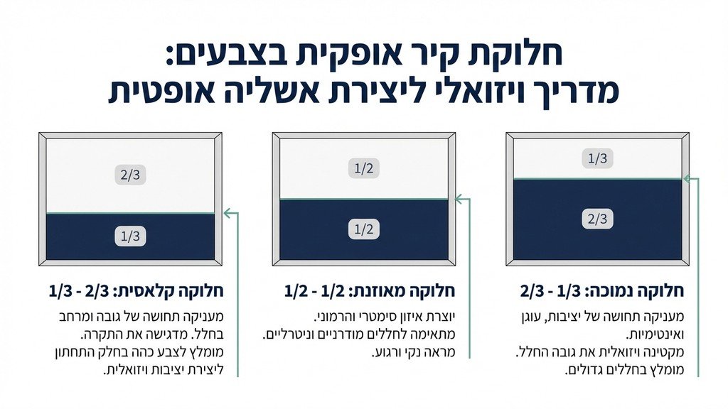 נוצר על ידי מודל בינה מלאכותית Gemini Pro Modern living room featuring a horizontally divided wall painted in two contrasting colors